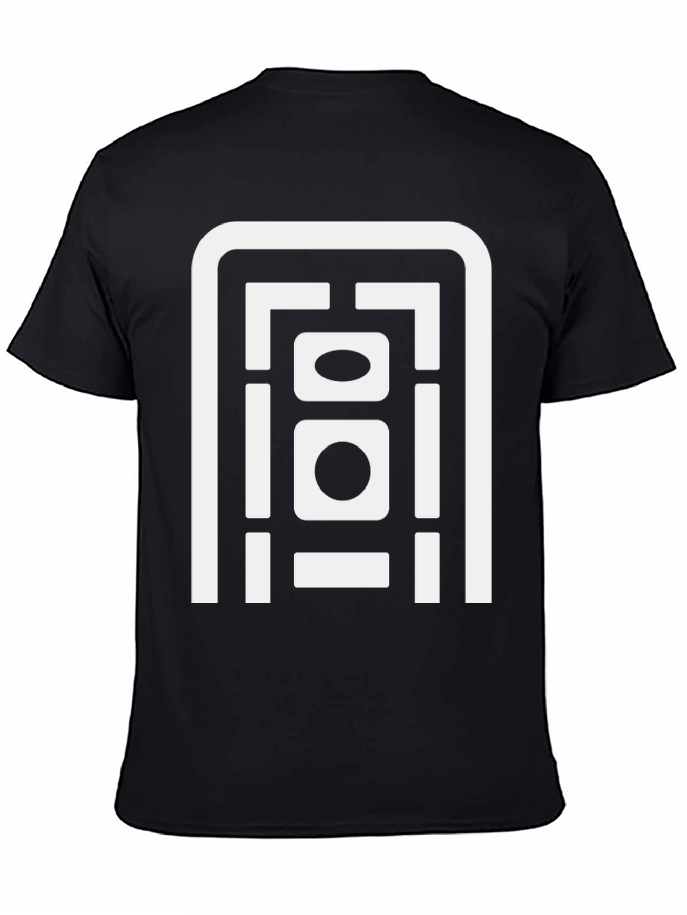 Abstract Geometric Graphic Print Black T-Shirt