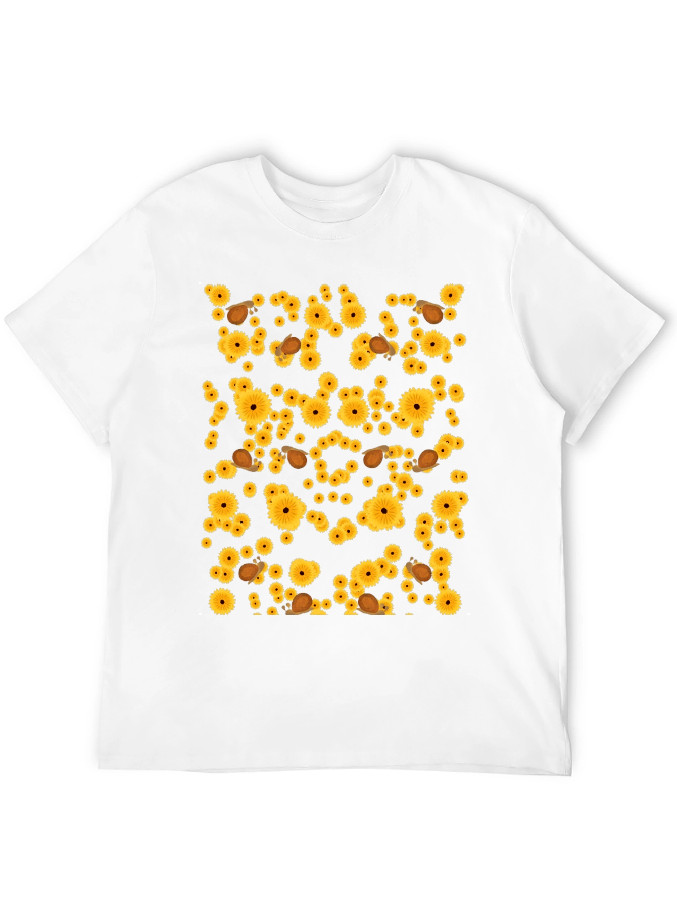 Sunflower & Snail Graphic Black T-Shirt