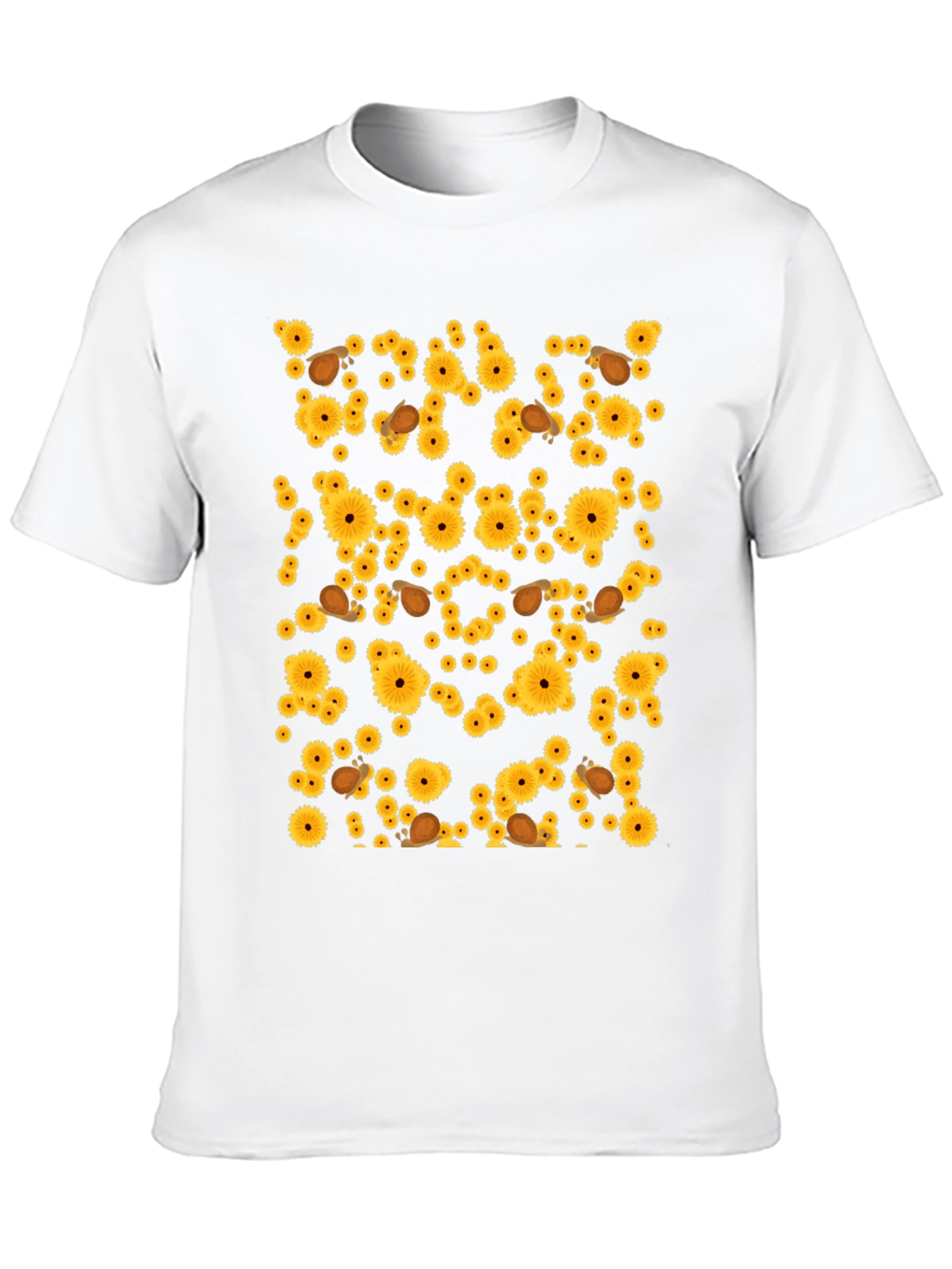 Sunflower & Snail Graphic Black T-Shirt