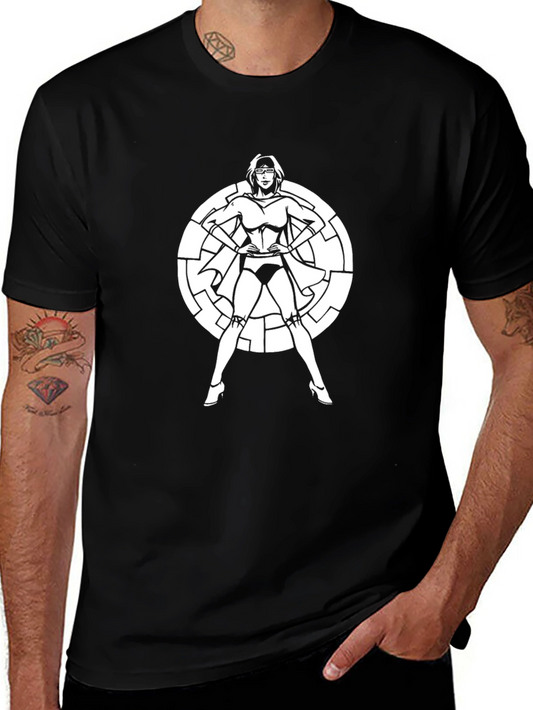 Superheroine Graphic T-Shirt - Bold Black Tee