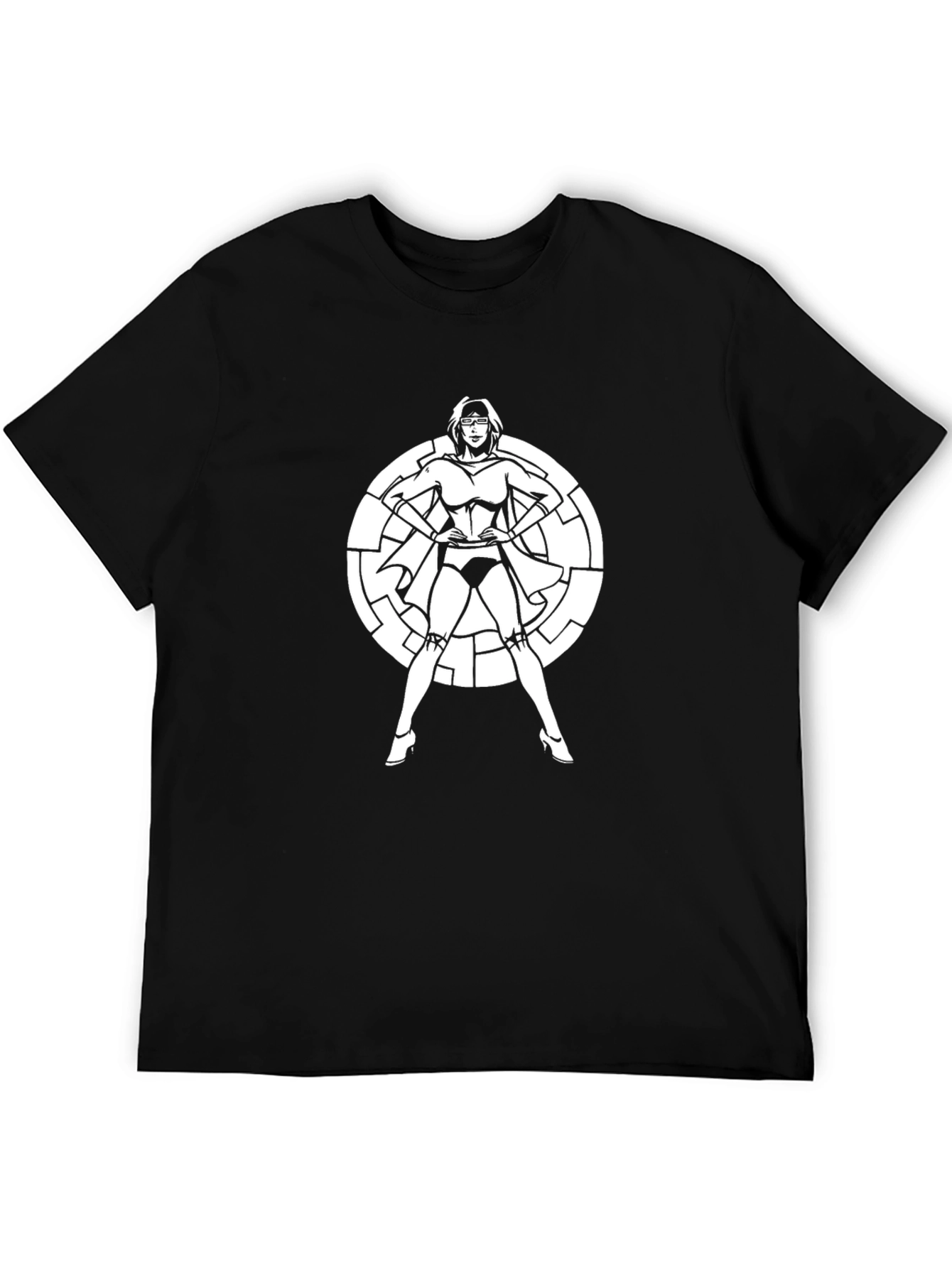 Superheroine Graphic T-Shirt - Bold Black Tee