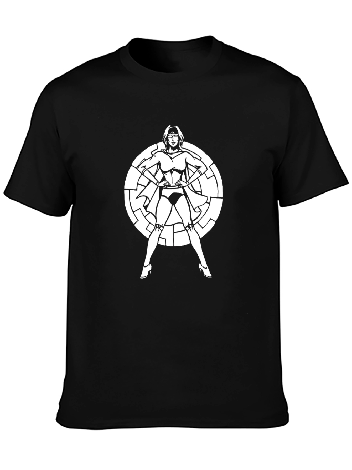 Superheroine Graphic T-Shirt - Bold Black Tee