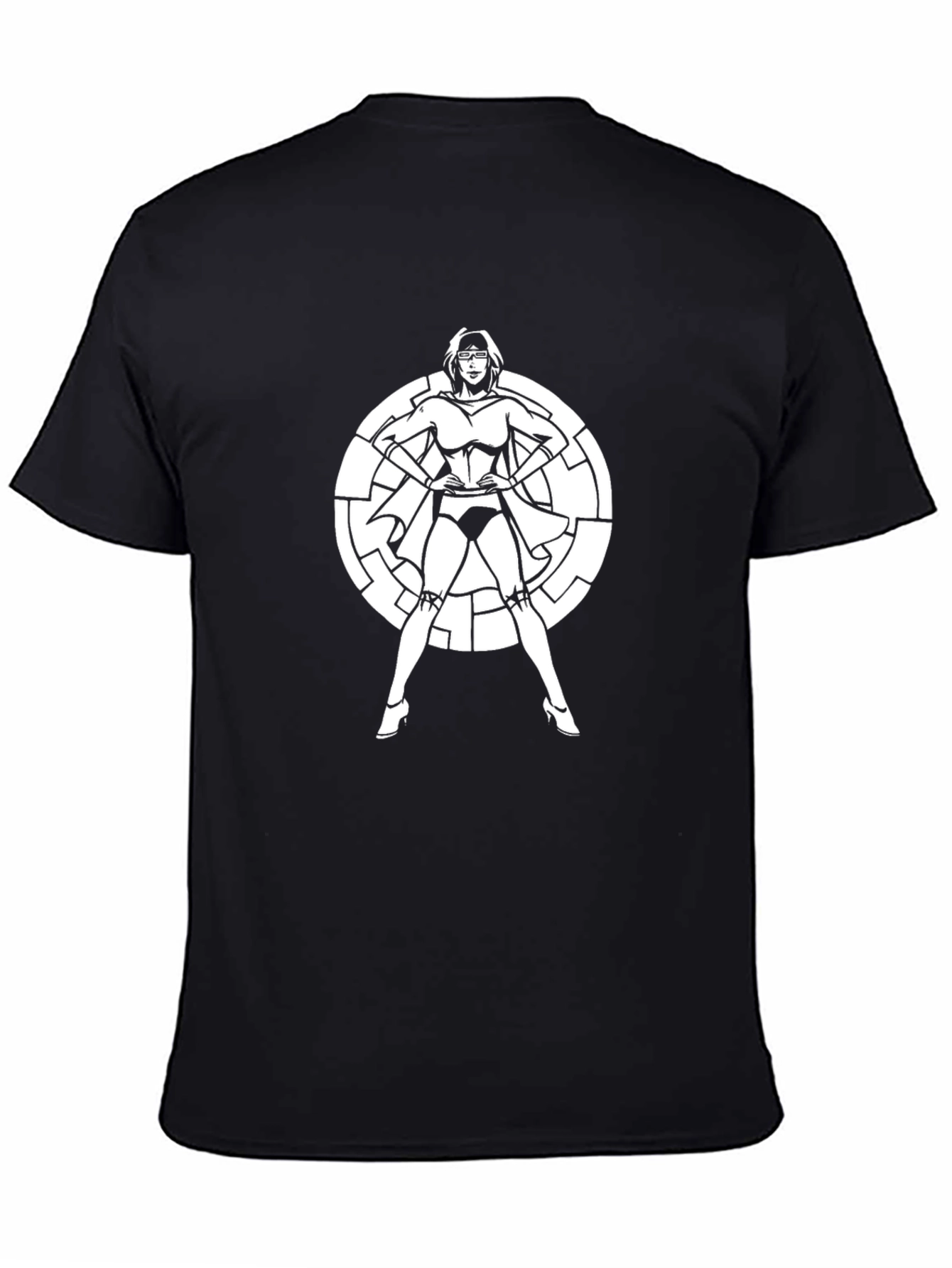 Superheroine Graphic T-Shirt - Bold Black Tee