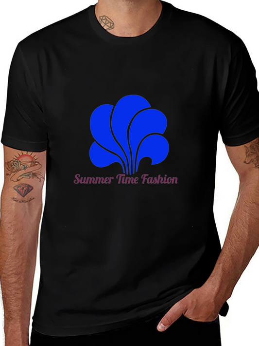 Summer Time Fashion Tee - Bold Blue Graphic