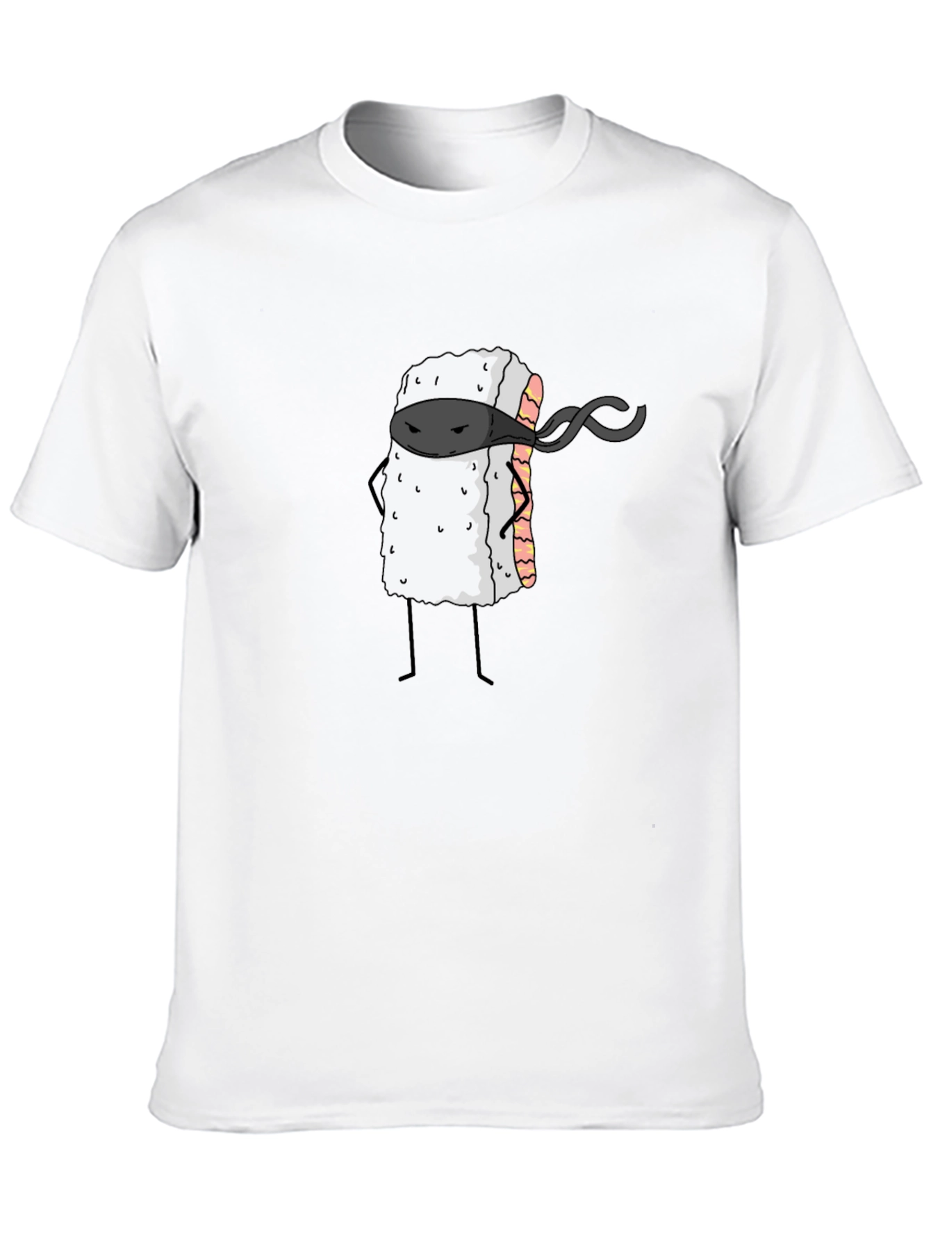 Sushi Ninja Graphic Tee - Black Cotton T-Shirt