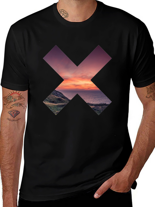 Abstract Landscape Graphic Tee - Stylish Comfort