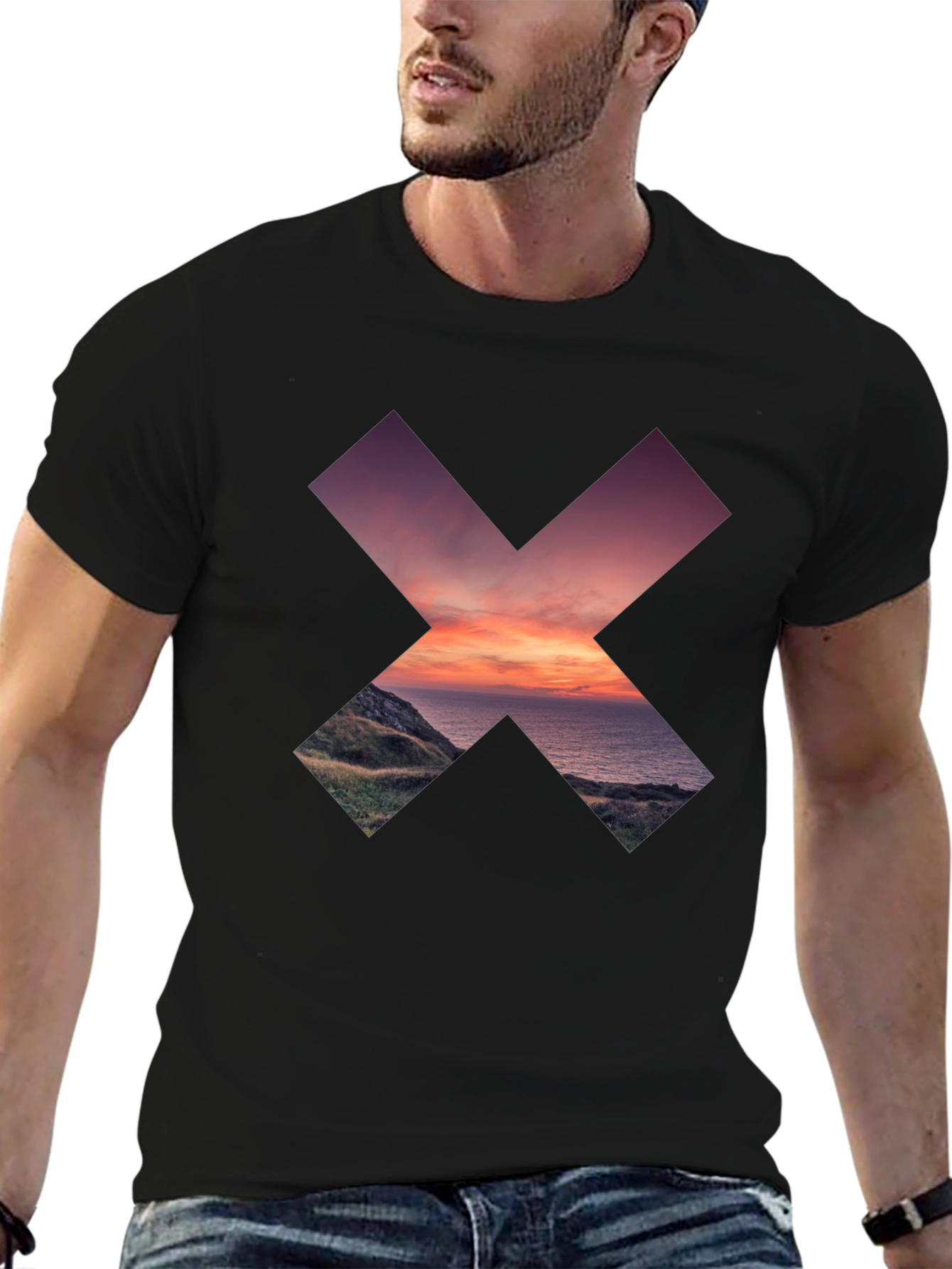 Abstract Landscape Graphic Tee - Stylish Comfort