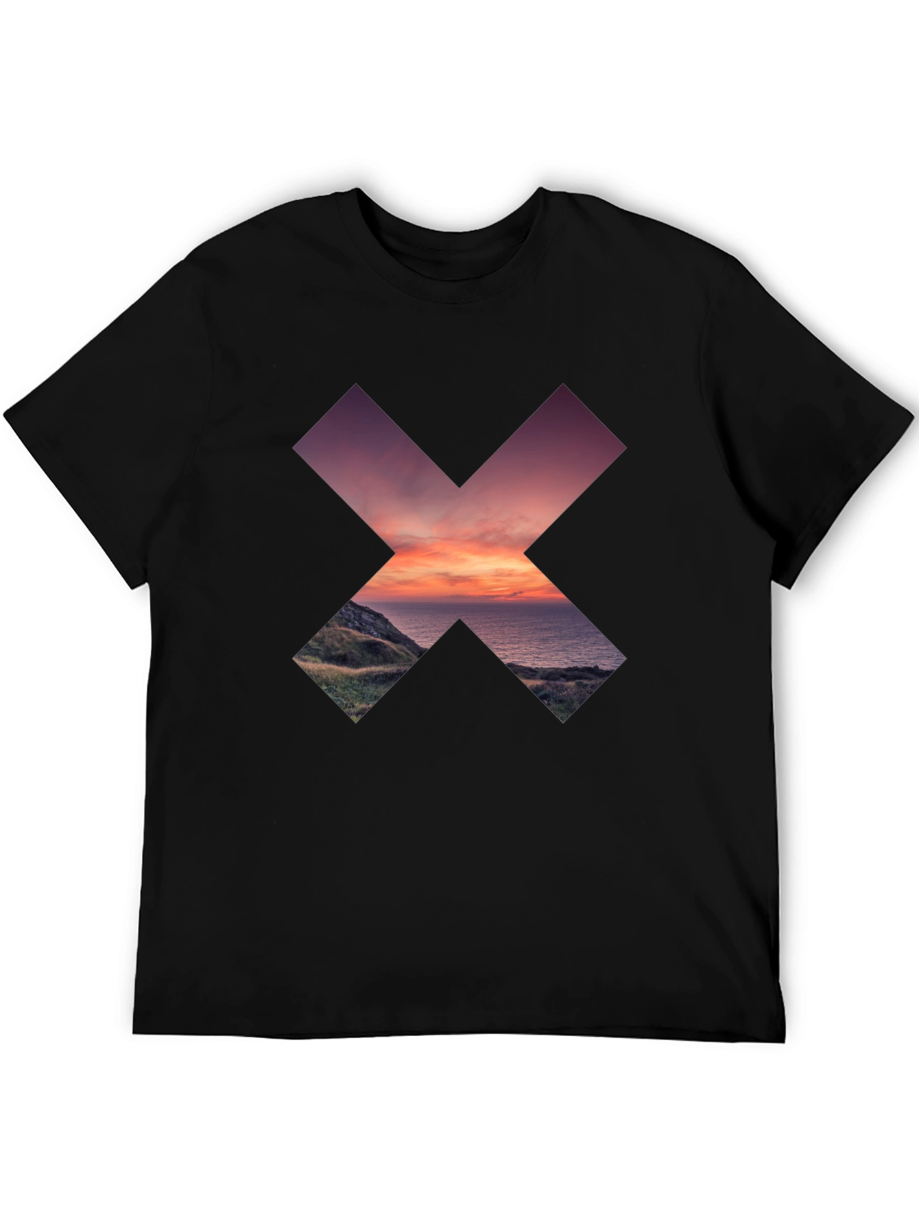 Abstract Landscape Graphic Tee - Stylish Comfort