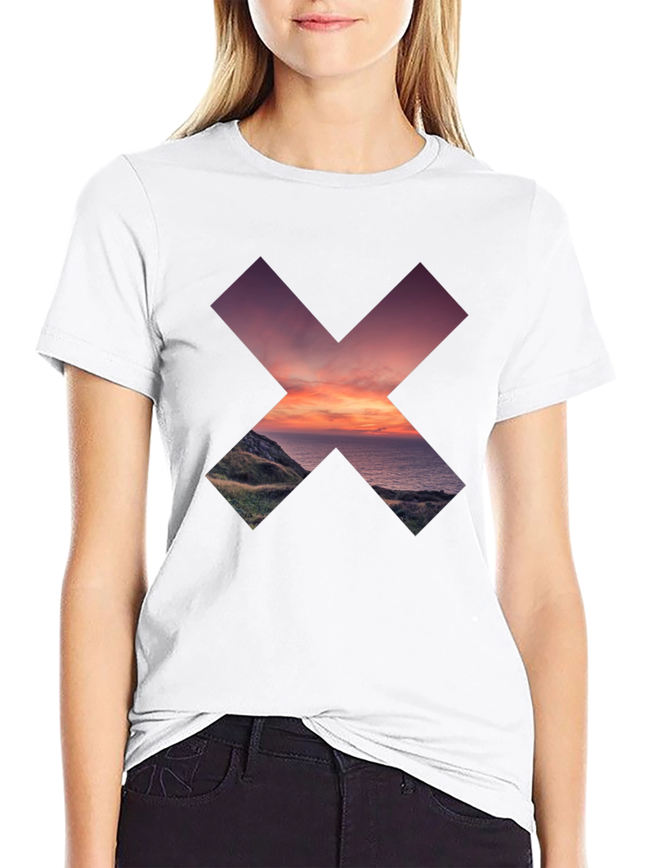 Abstract Landscape Graphic Tee - Stylish Comfort