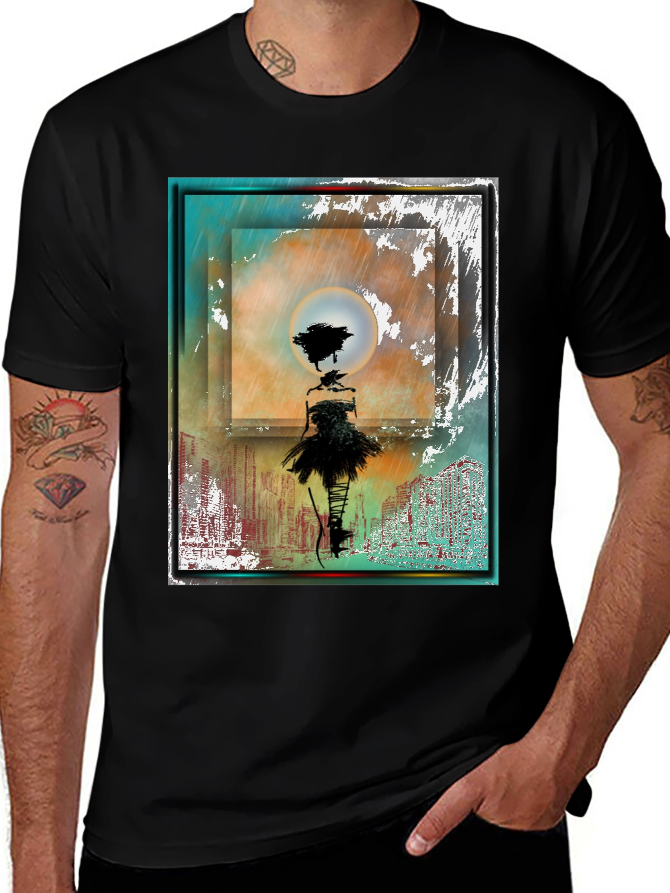 Abstract Dancer Graphic T-Shirt