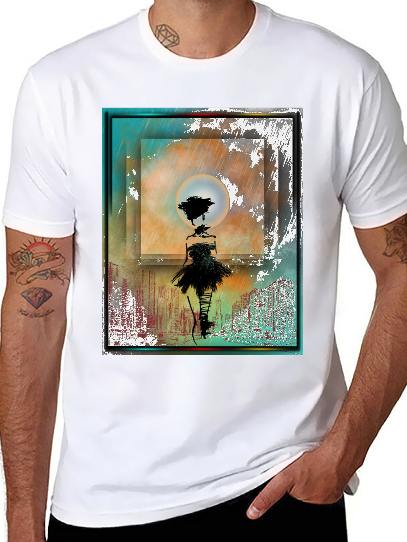 Abstract Dancer Graphic T-Shirt