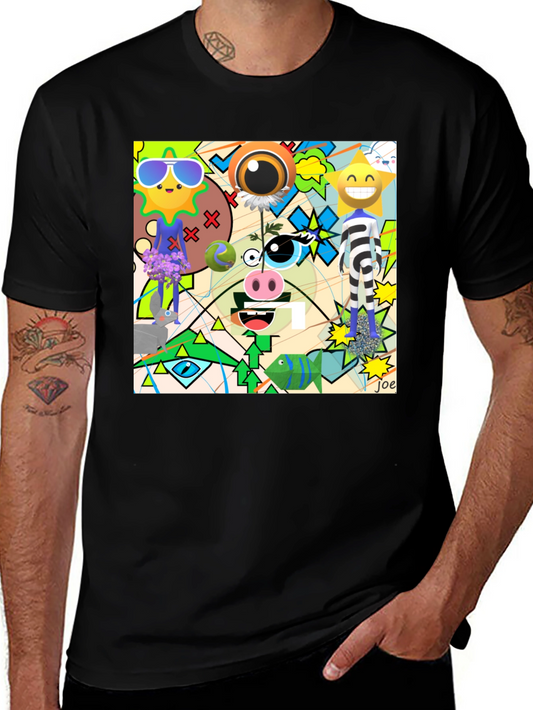 Abstract Cartoon Graphic T-Shirt