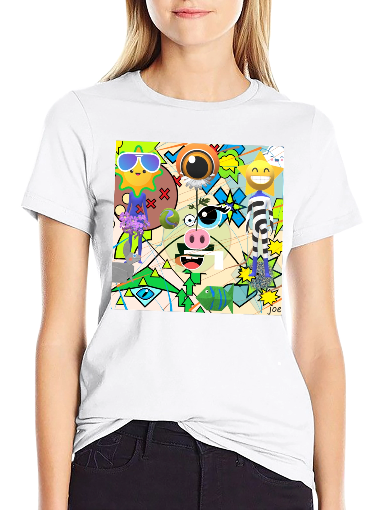 Abstract Cartoon Graphic T-Shirt