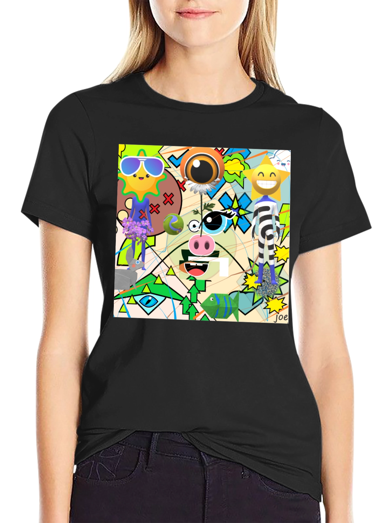 Abstract Cartoon Graphic T-Shirt