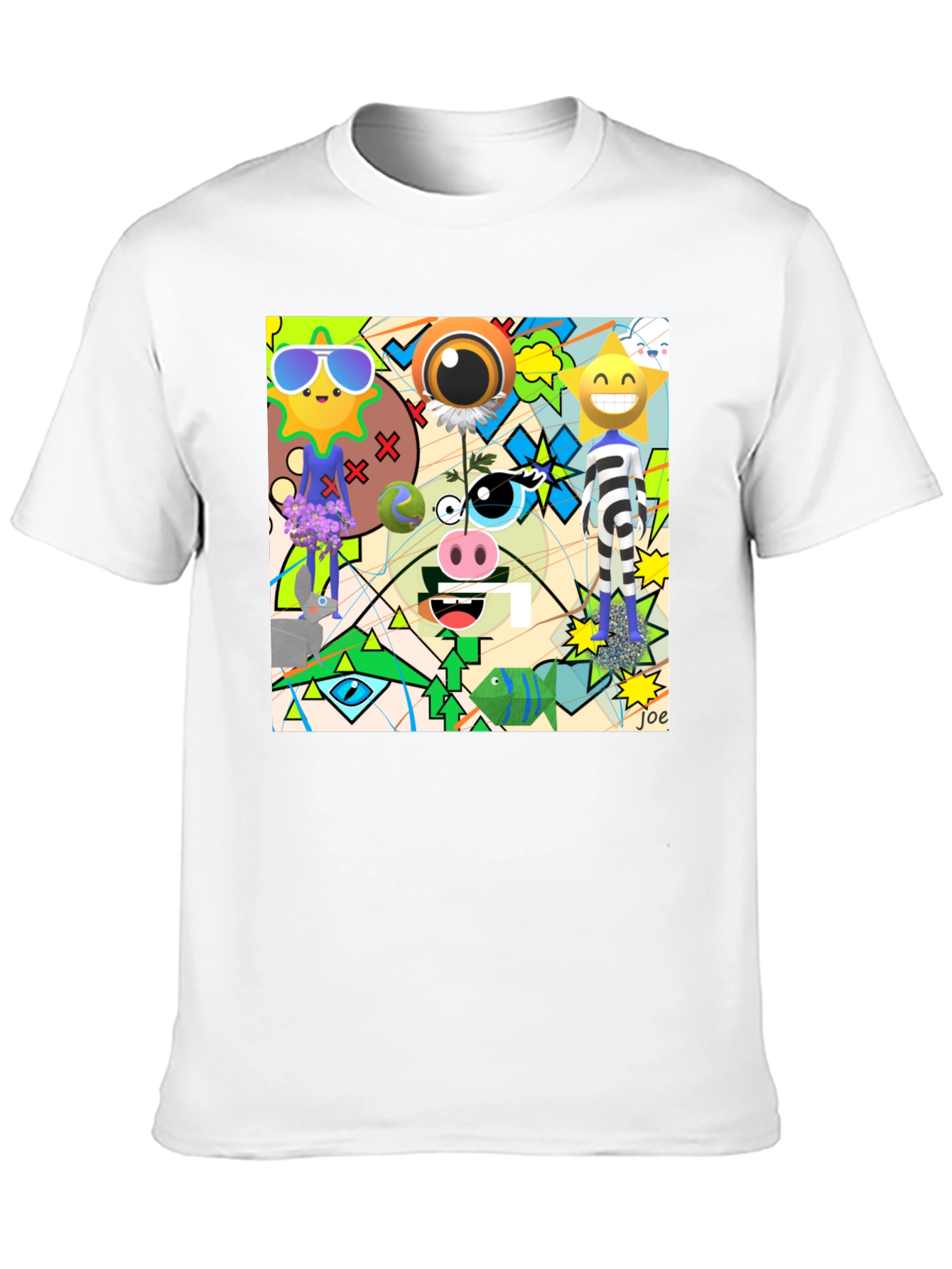 Abstract Cartoon Graphic T-Shirt