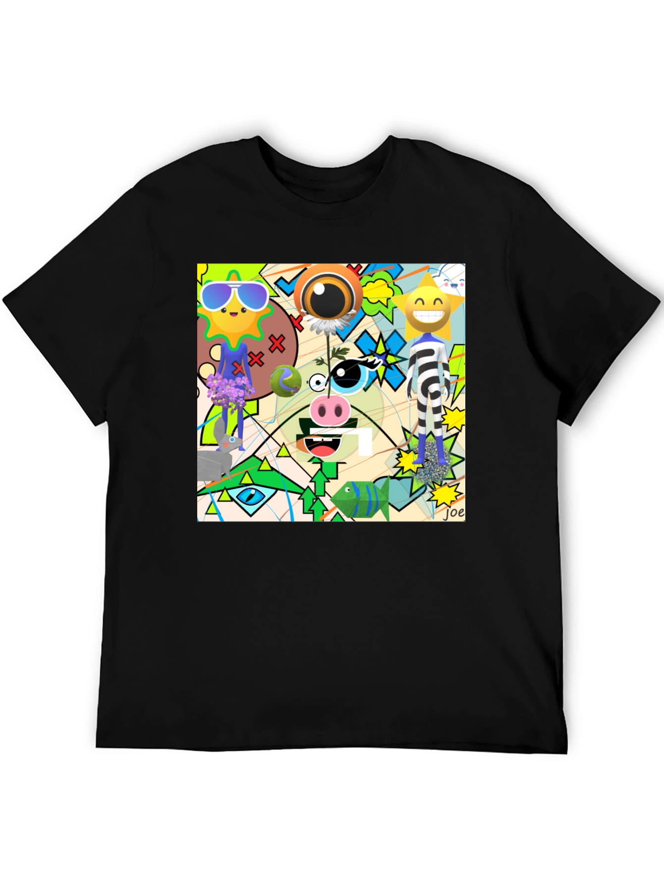 Abstract Cartoon Graphic T-Shirt