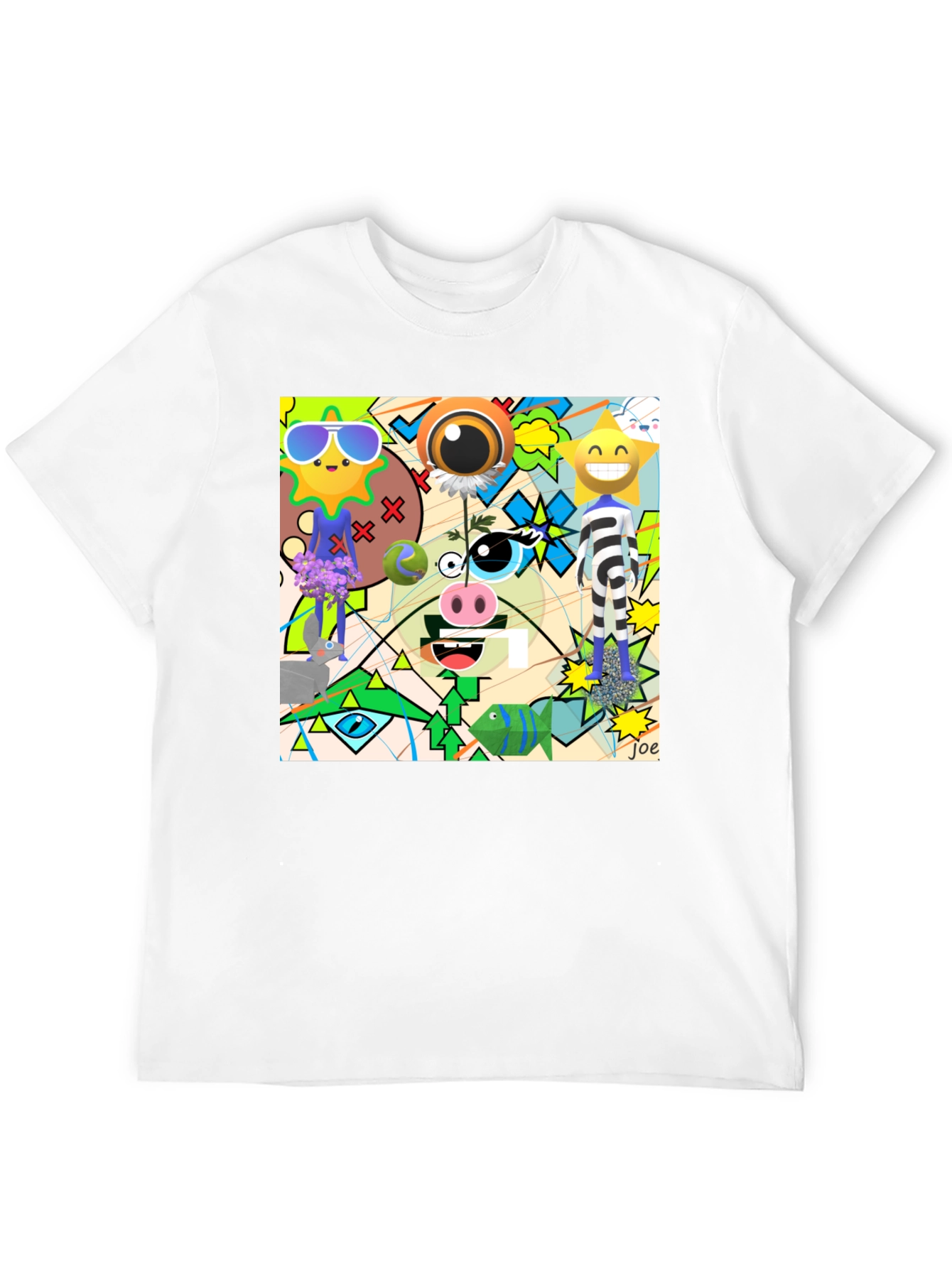 Abstract Cartoon Graphic T-Shirt