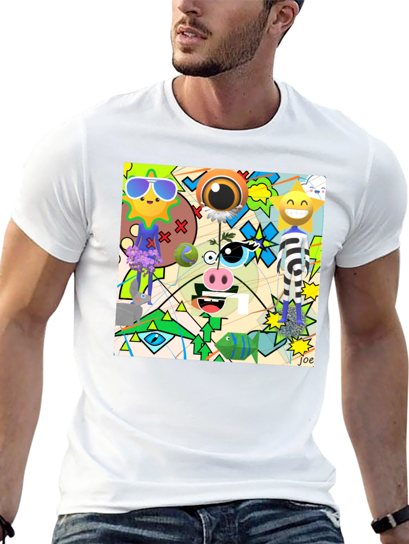Abstract Cartoon Graphic T-Shirt