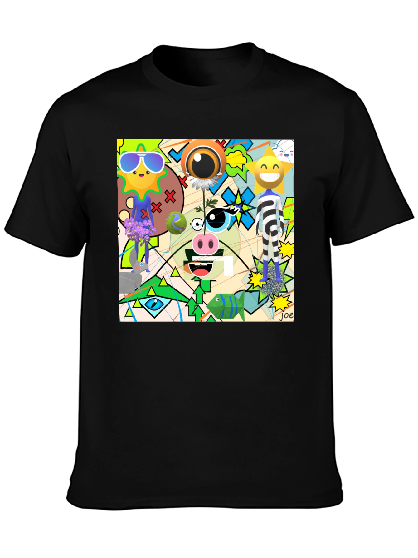 Abstract Cartoon Graphic T-Shirt