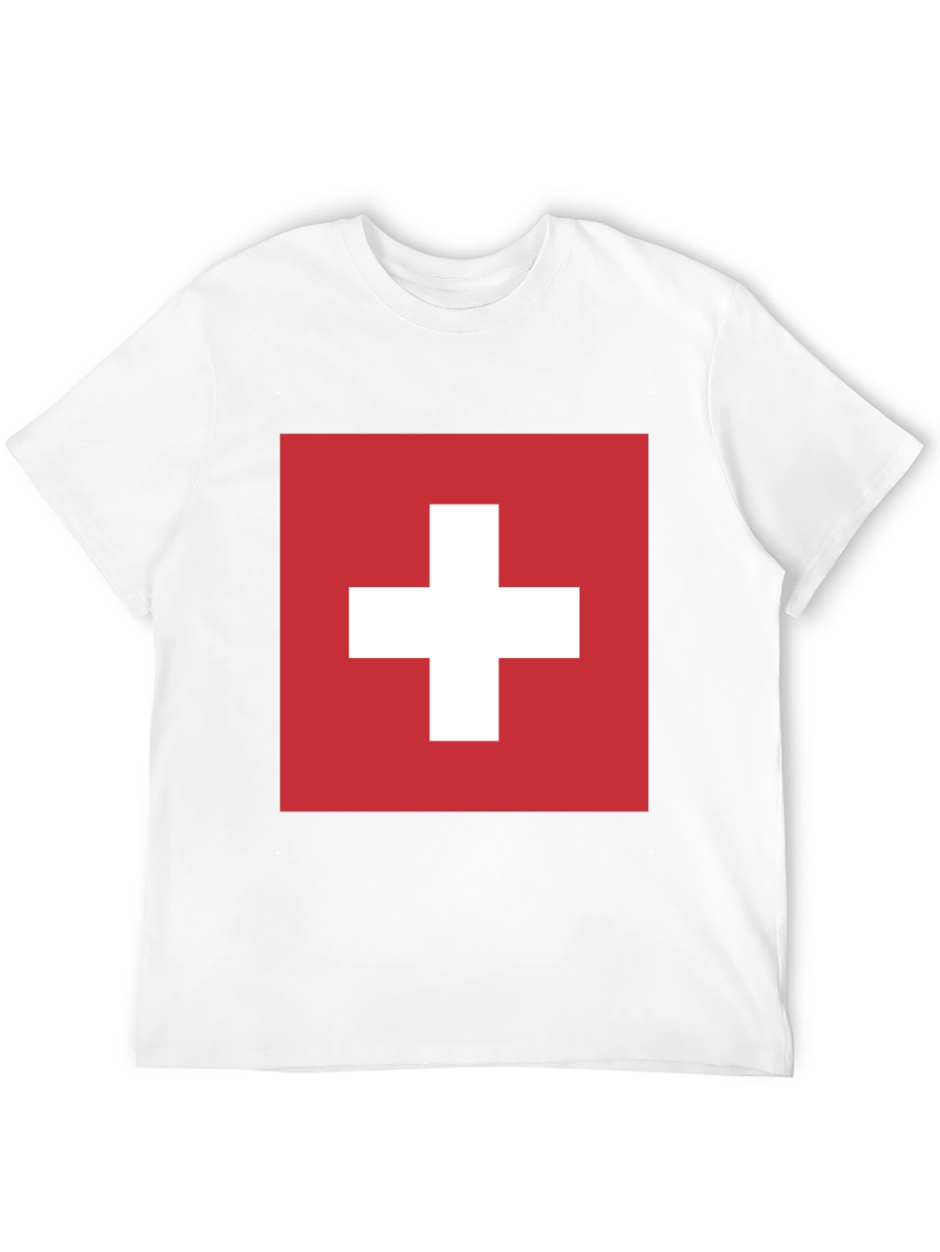 Swiss Flag Graphic T-Shirt - Black Cotton Tee