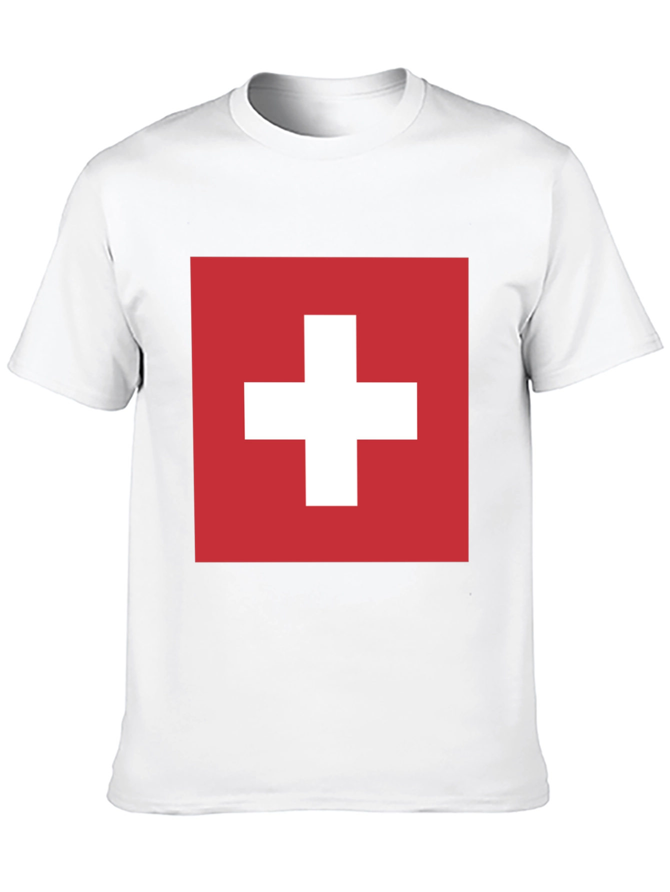 Swiss Flag Graphic T-Shirt - Black Cotton Tee