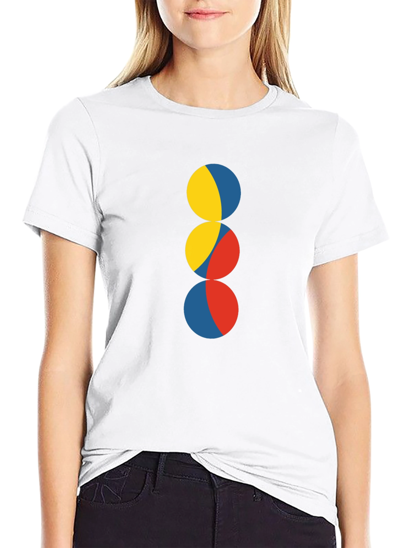 Abstract Circle Design Black T-Shirt