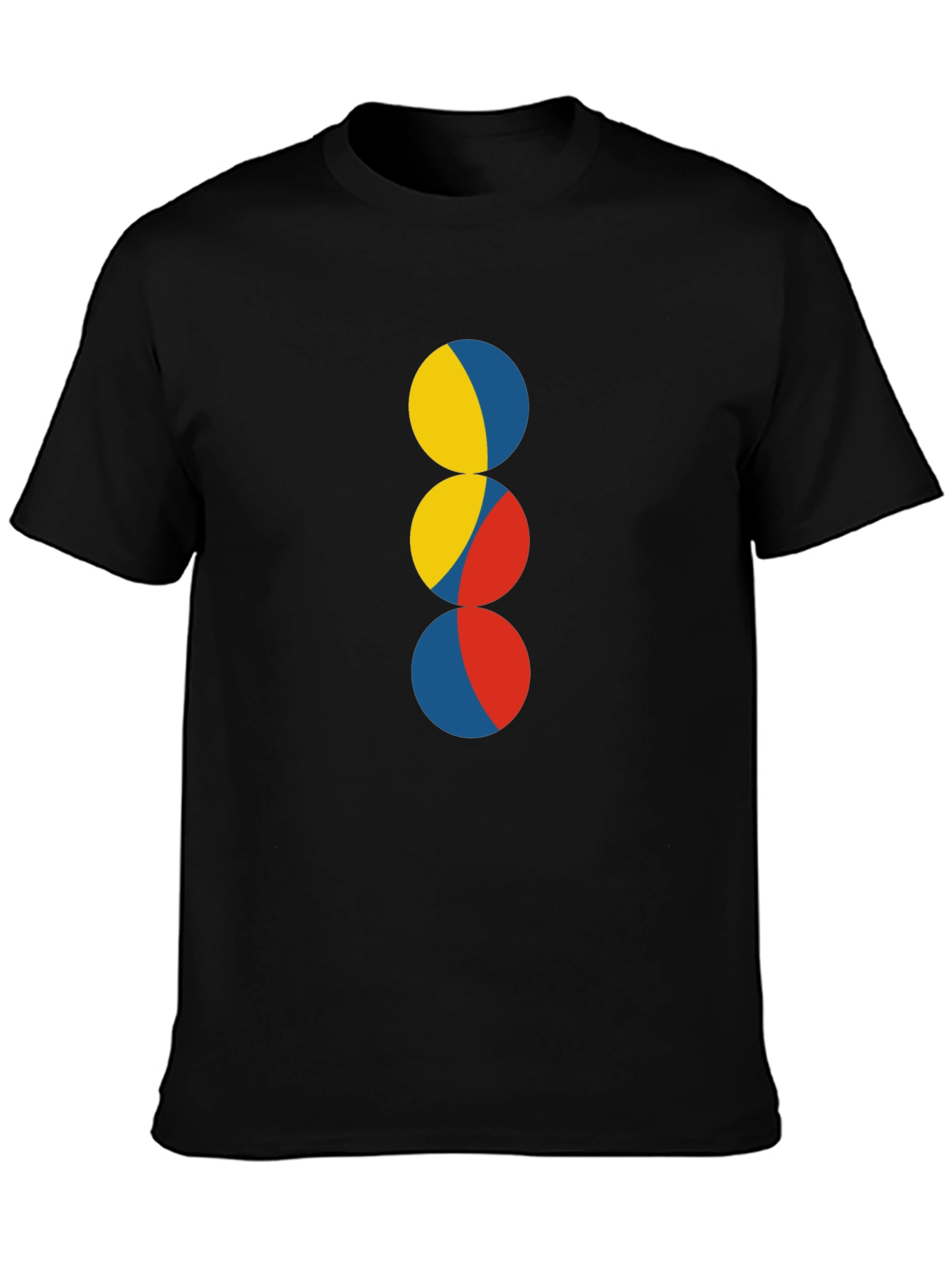 Abstract Circle Design Black T-Shirt