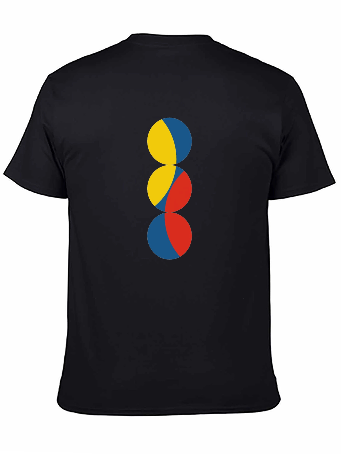 Abstract Circle Design Black T-Shirt
