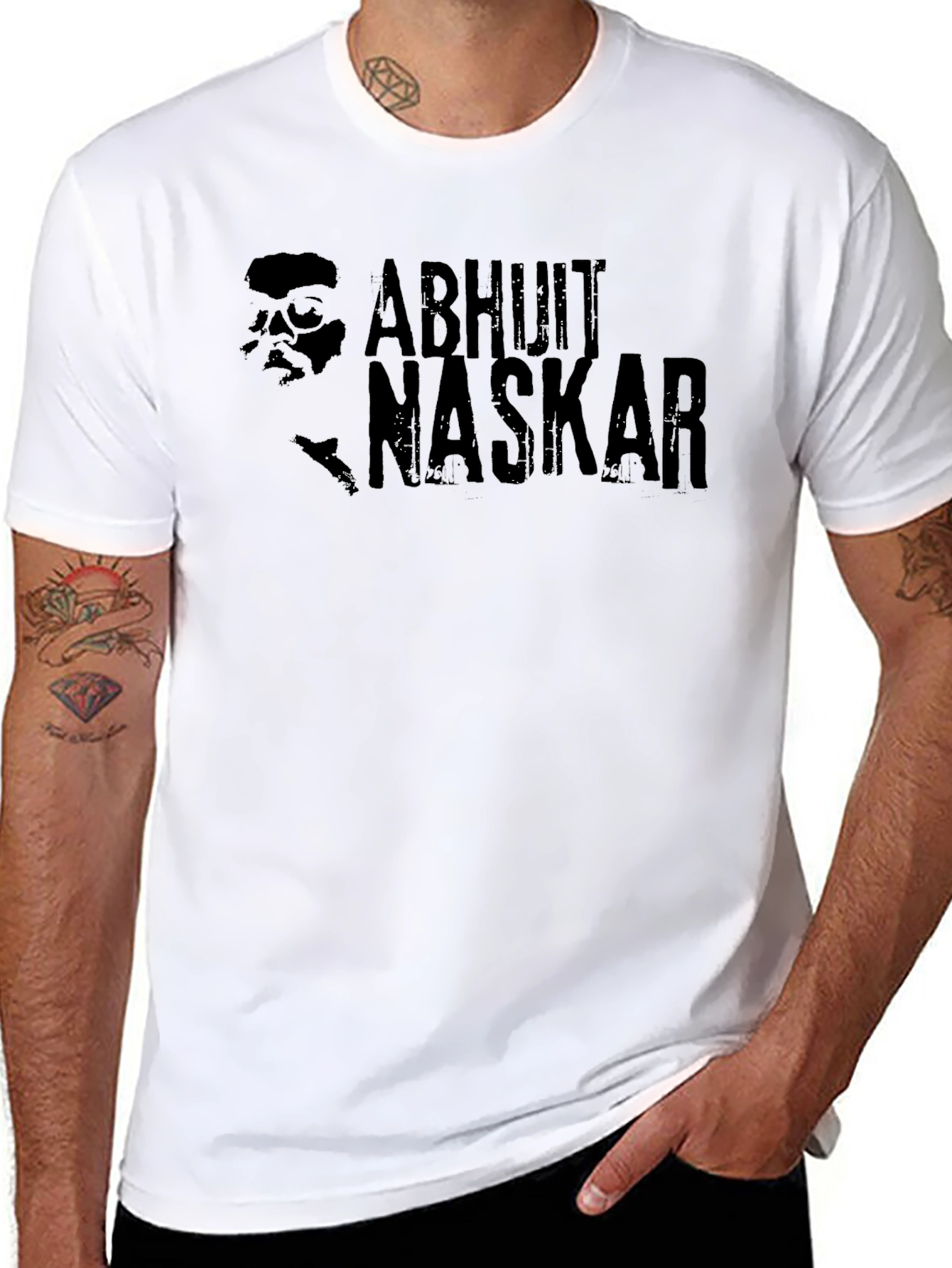 Abhijit Naskar Graphic Tee - Black Cotton T-Shirt