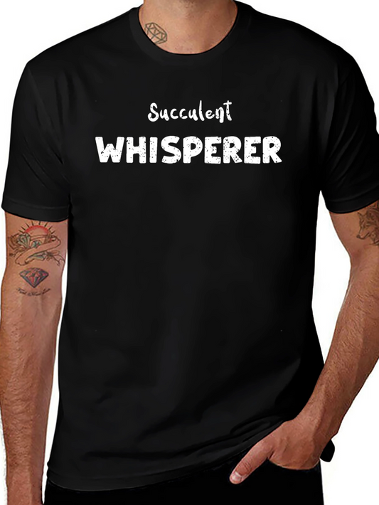 Succulent Whisperer Graphic Tee - Black Cotton T-Shirt
