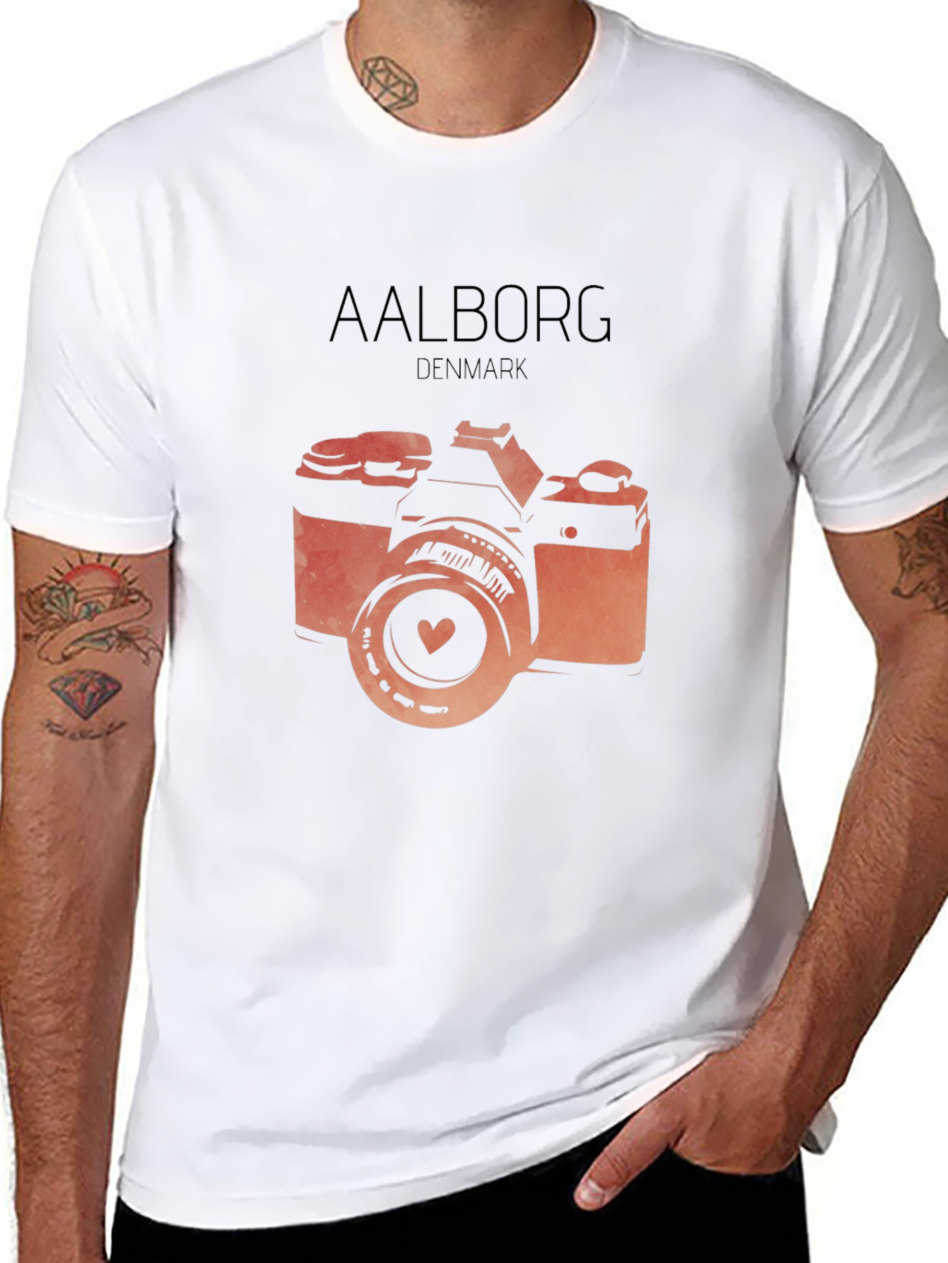 Aalborg Denmark Camera Graphic T-Shirt