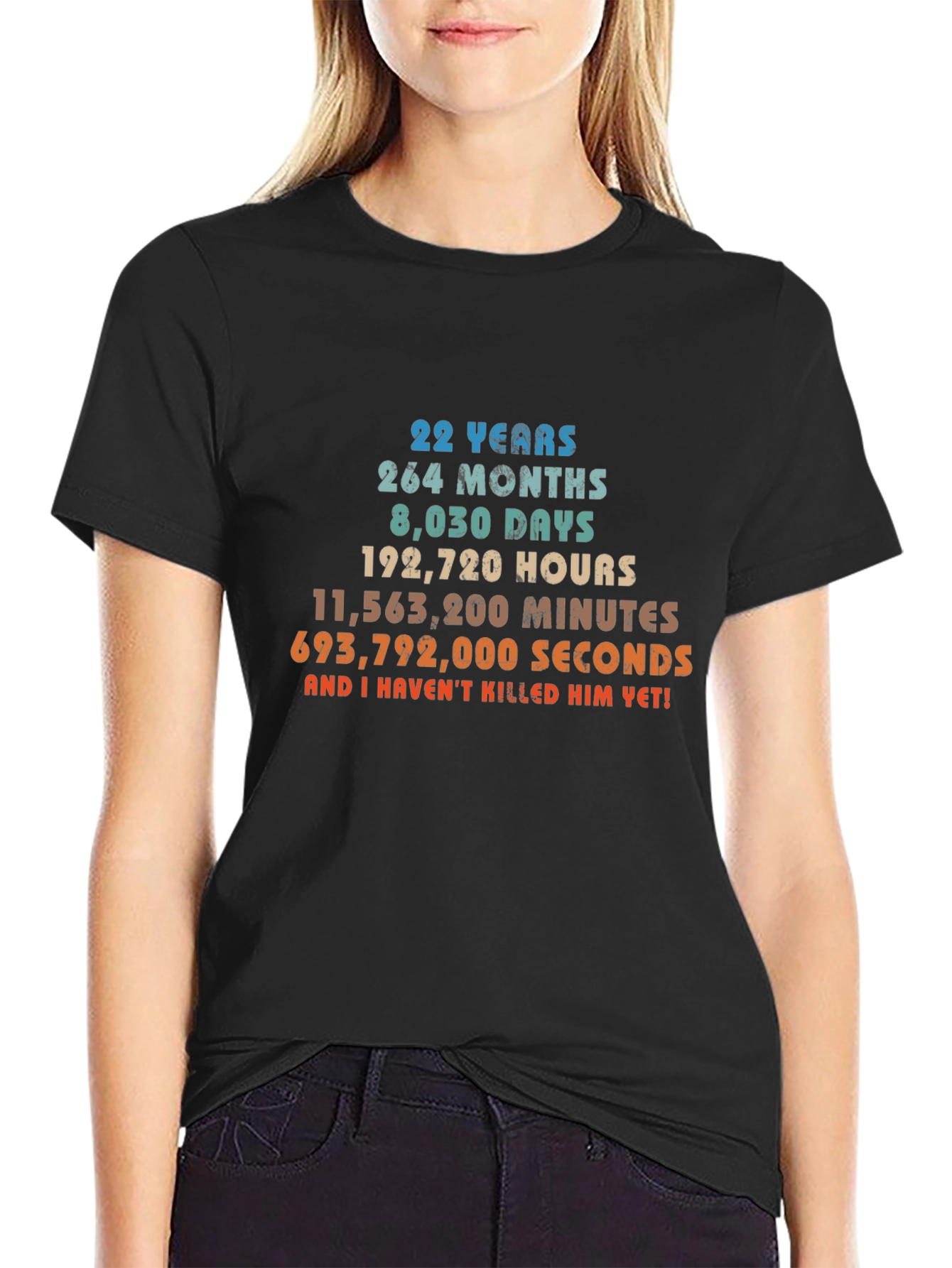 22 Years Anniversary Funny Sarcastic T-Shirt