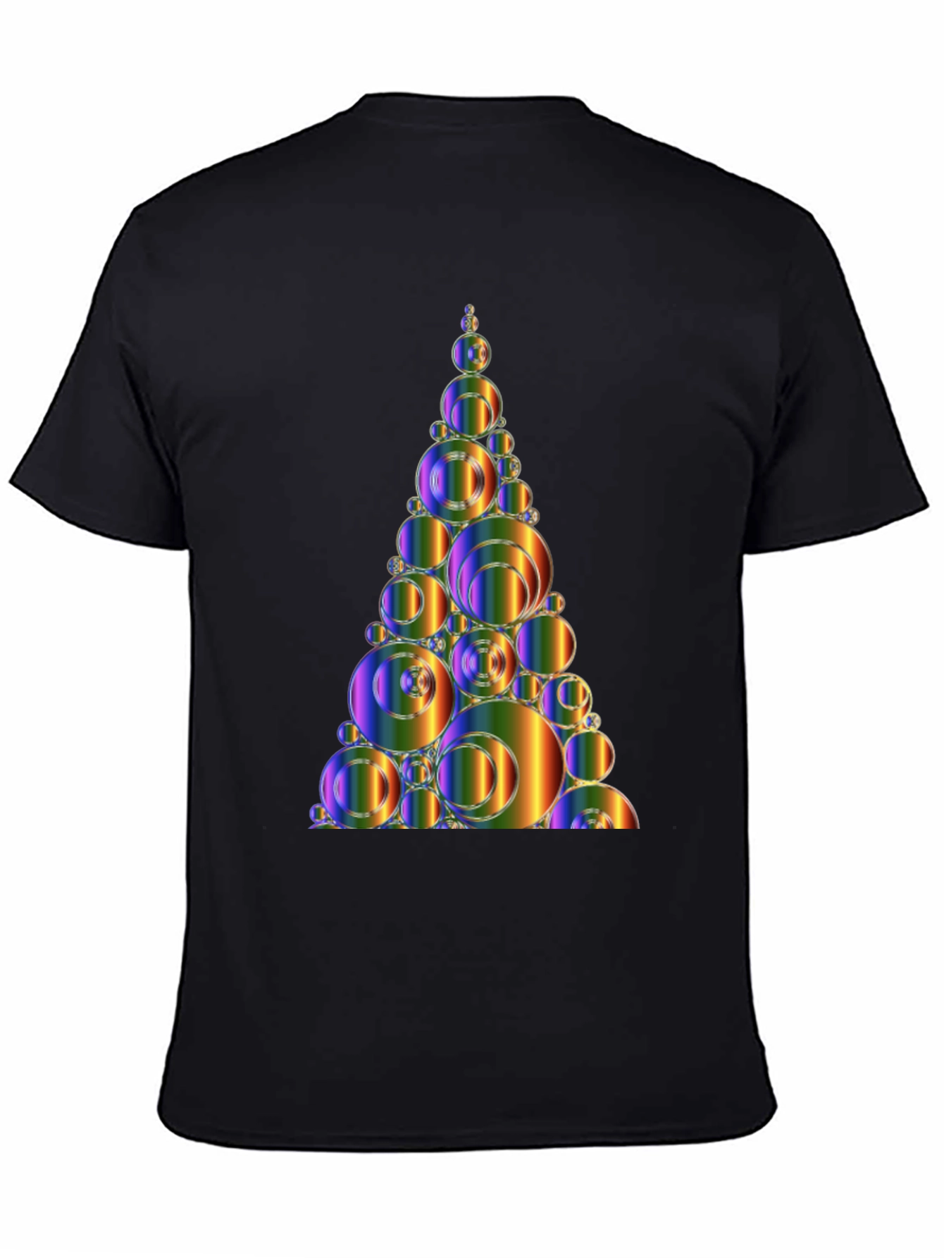 Abstract Rainbow Bubble Christmas Tree Graphic Tee