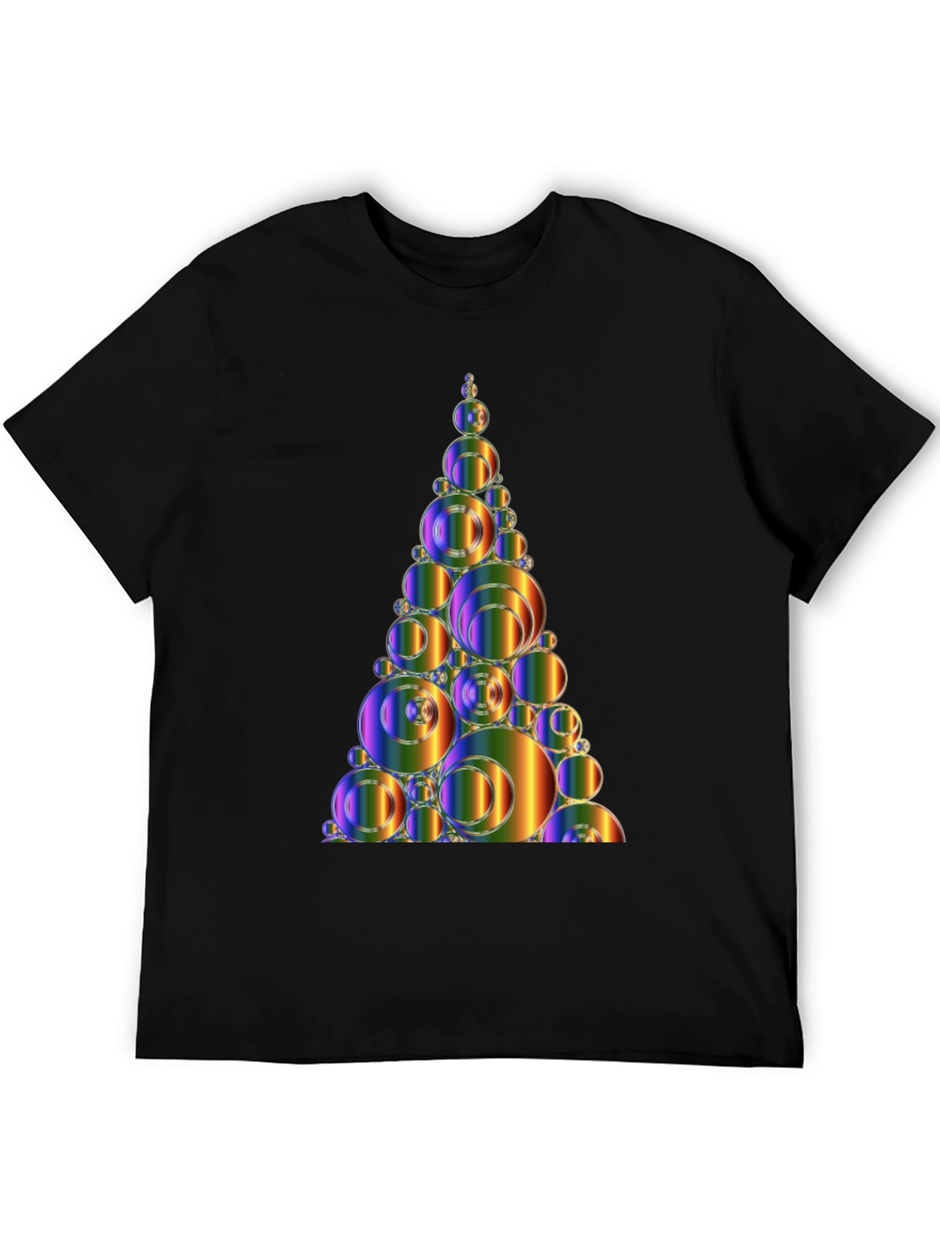 Abstract Rainbow Bubble Christmas Tree Graphic Tee