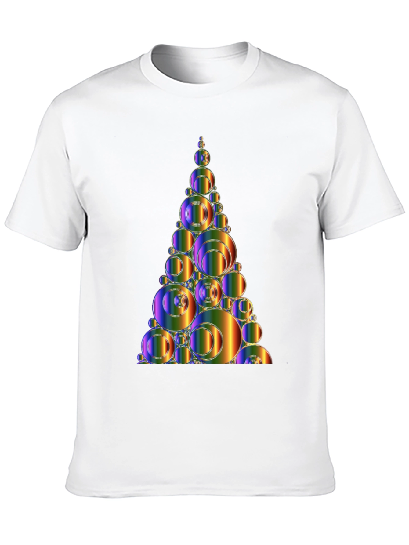 Abstract Rainbow Bubble Christmas Tree Graphic Tee
