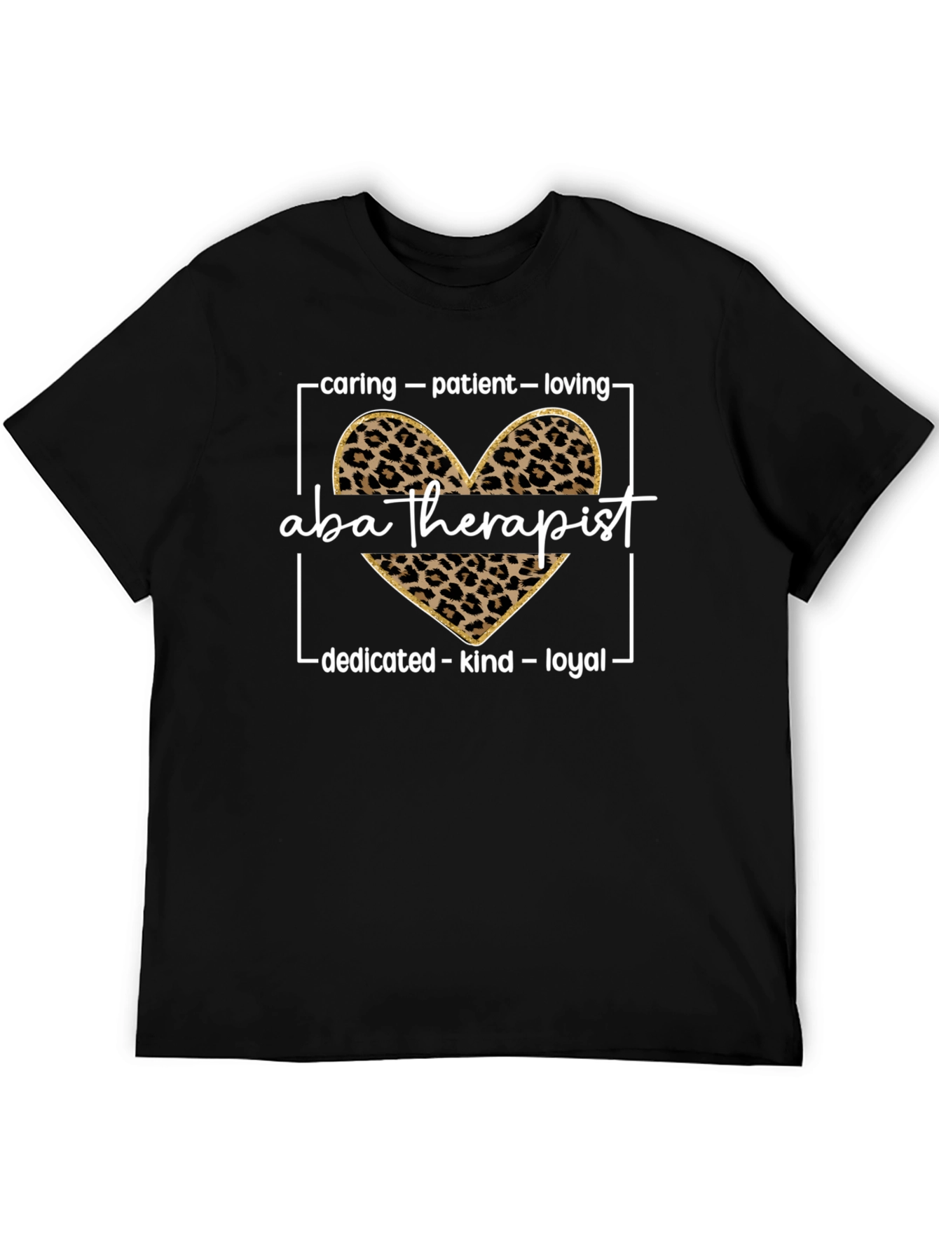 ABA Therapist Leopard Heart Graphic Tee