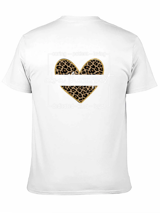 ABA Therapist Leopard Heart Graphic Tee