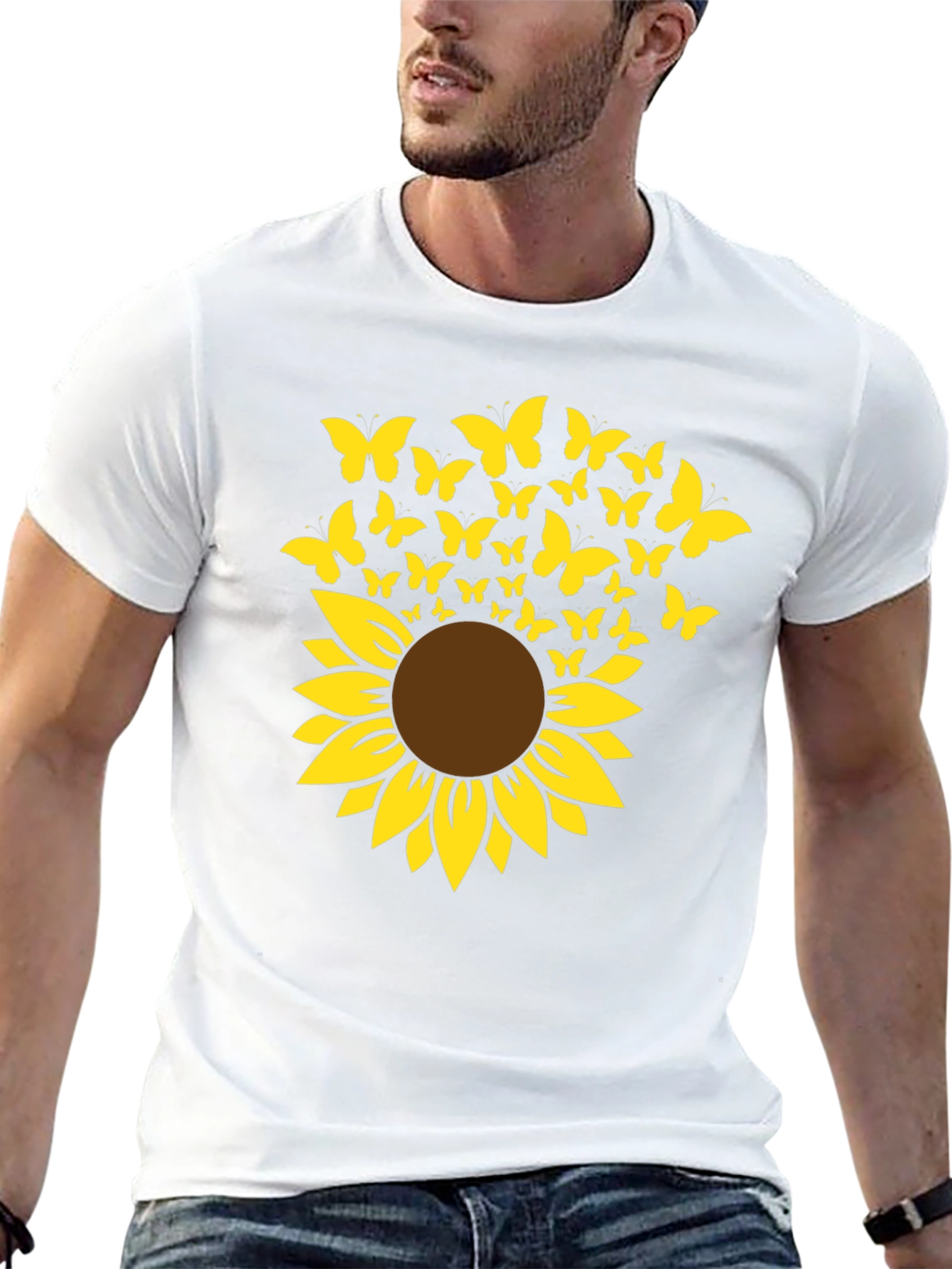 Sunflower Butterfly Graphic Tee