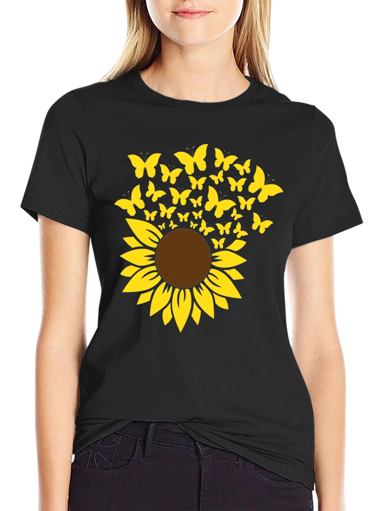 Sunflower Butterfly Graphic Tee
