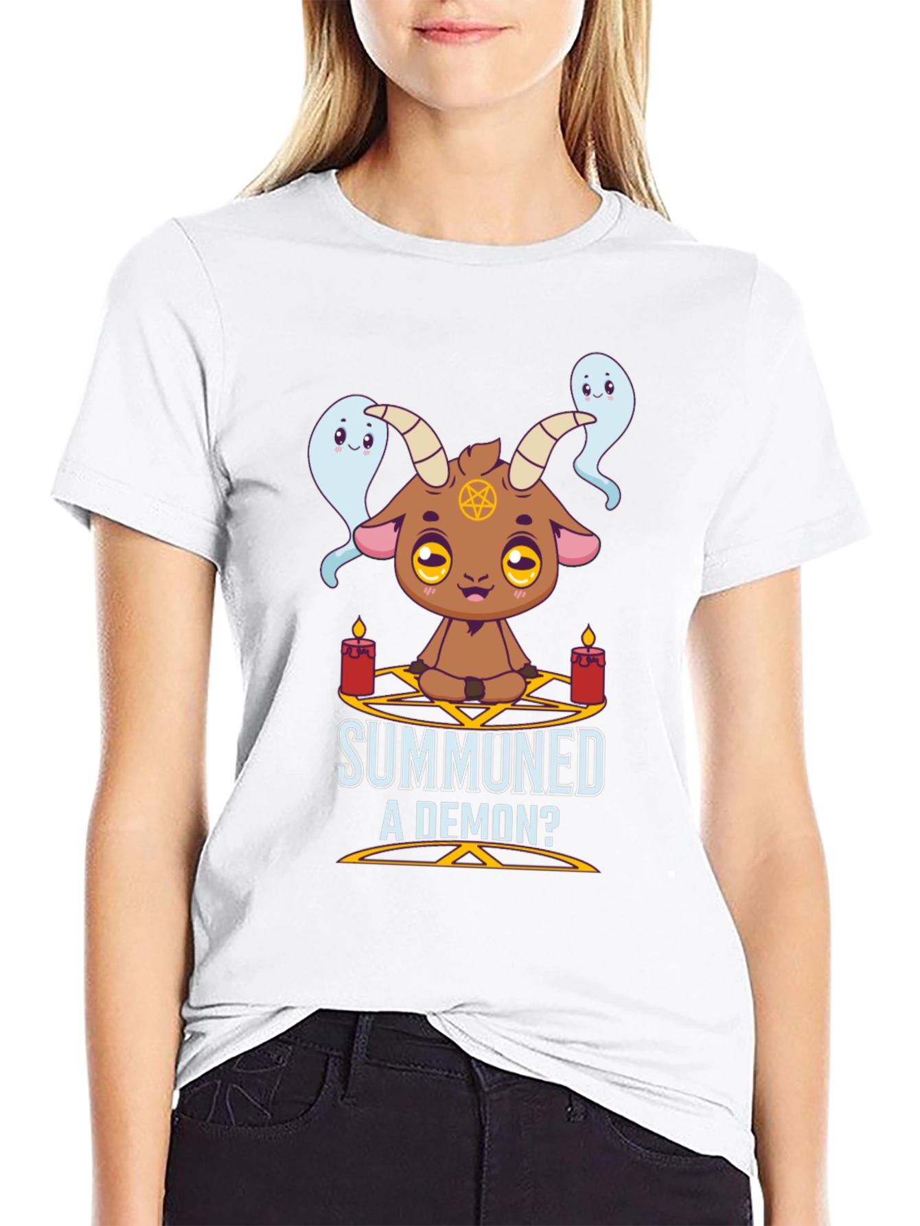Summoned a Demon T-Shirt Cute Goat & Ghost Design