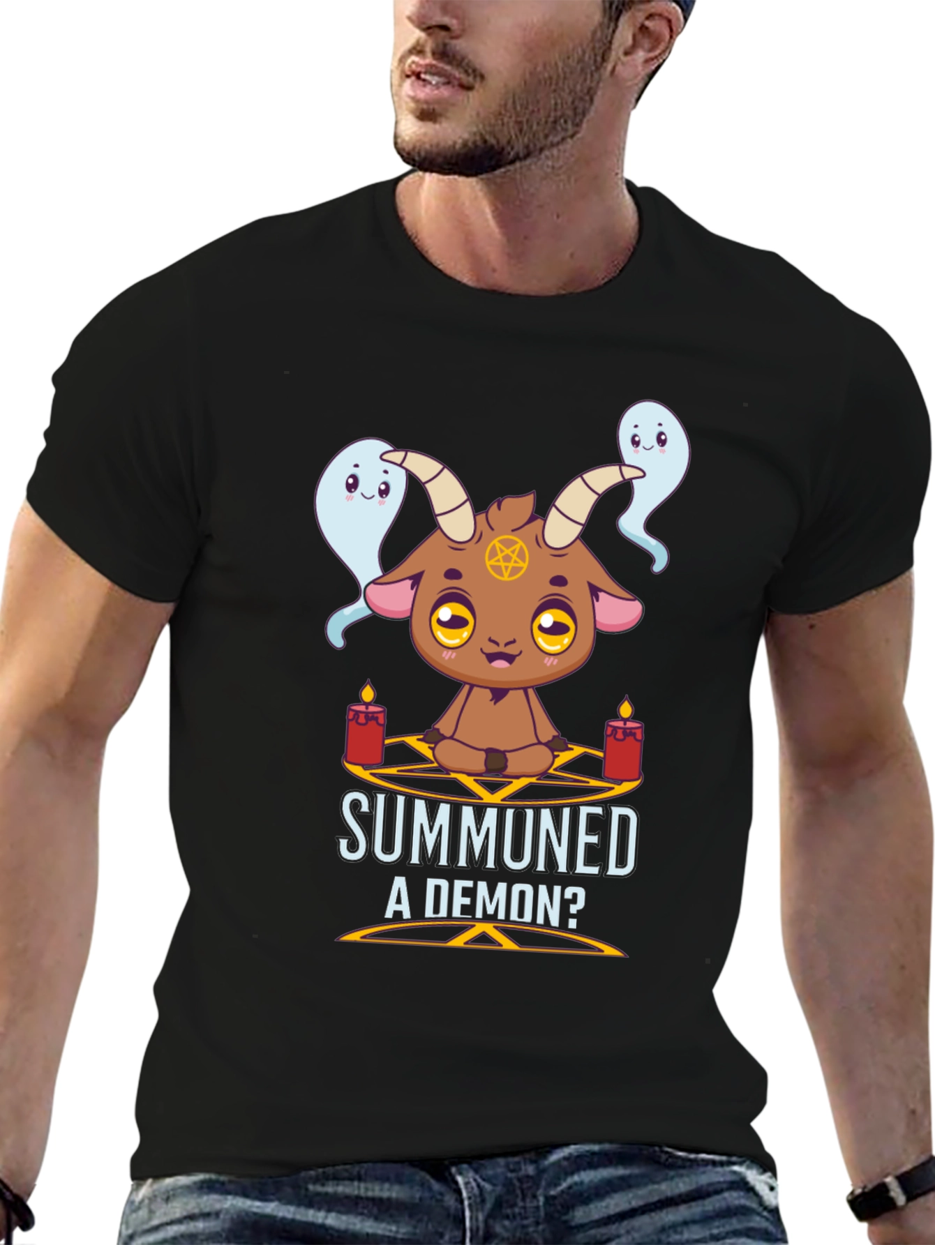 Summoned a Demon T-Shirt Cute Goat & Ghost Design