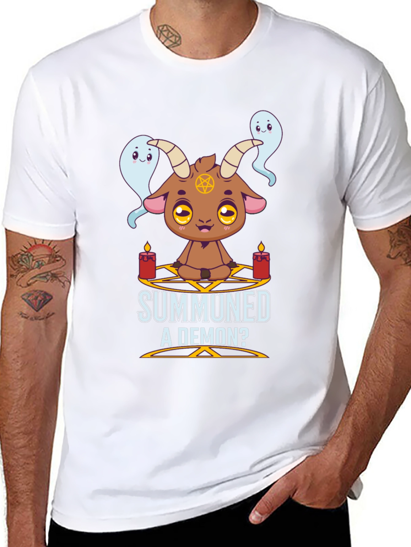 Summoned a Demon T-Shirt Cute Goat & Ghost Design