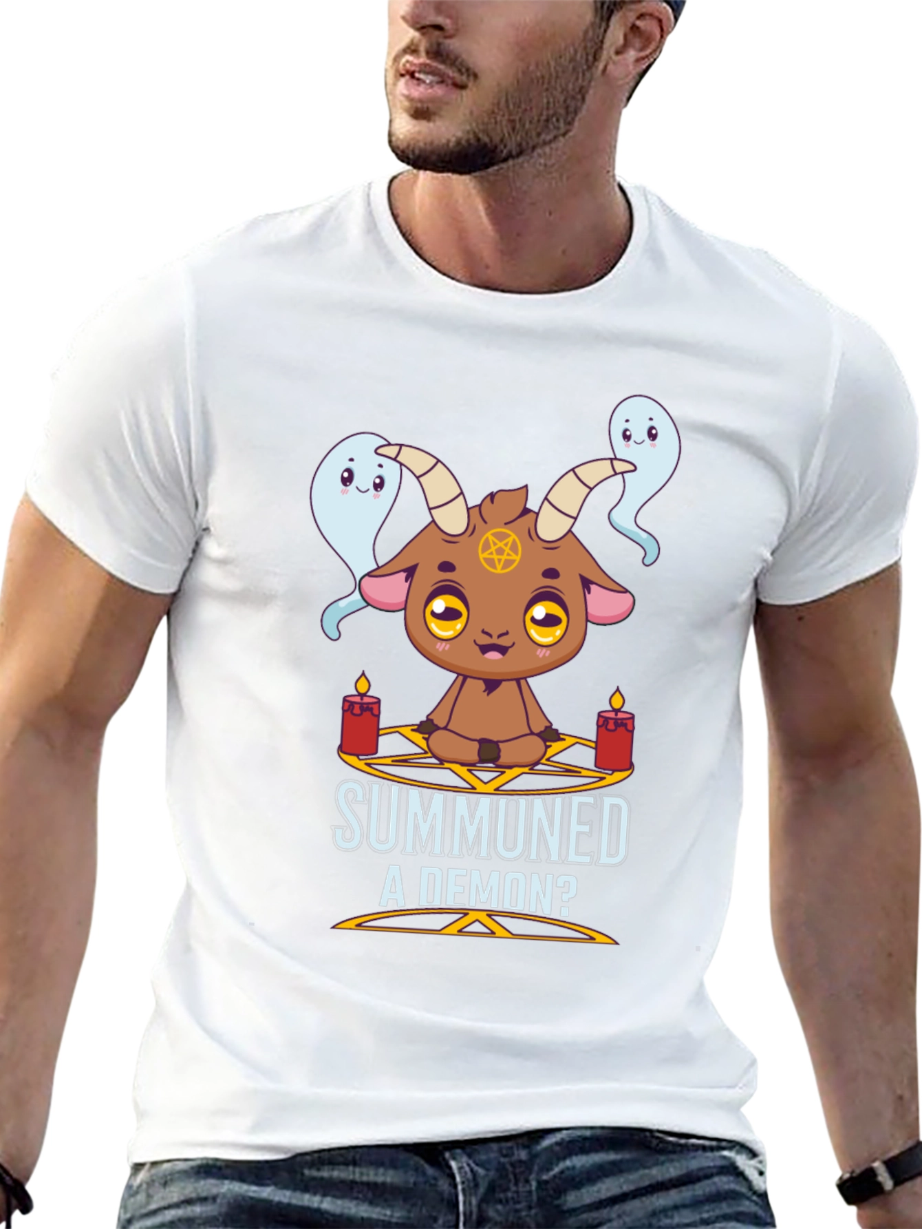 Summoned a Demon T-Shirt Cute Goat & Ghost Design