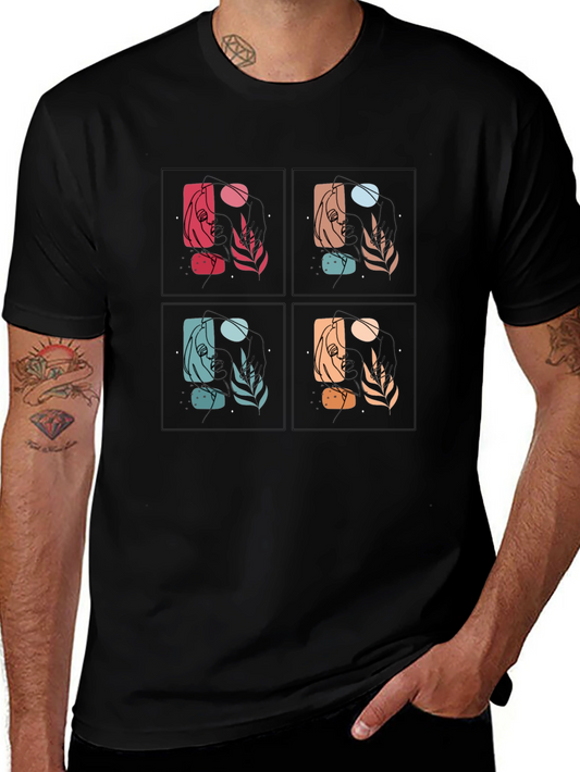 Abstract Face Art T-Shirt - Modern Minimalist Tee