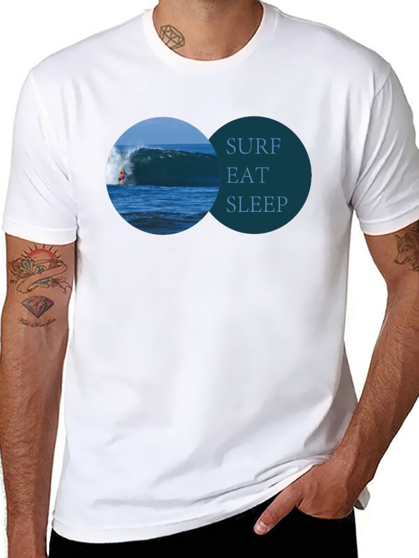 Surf Eat Sleep Black T-Shirt