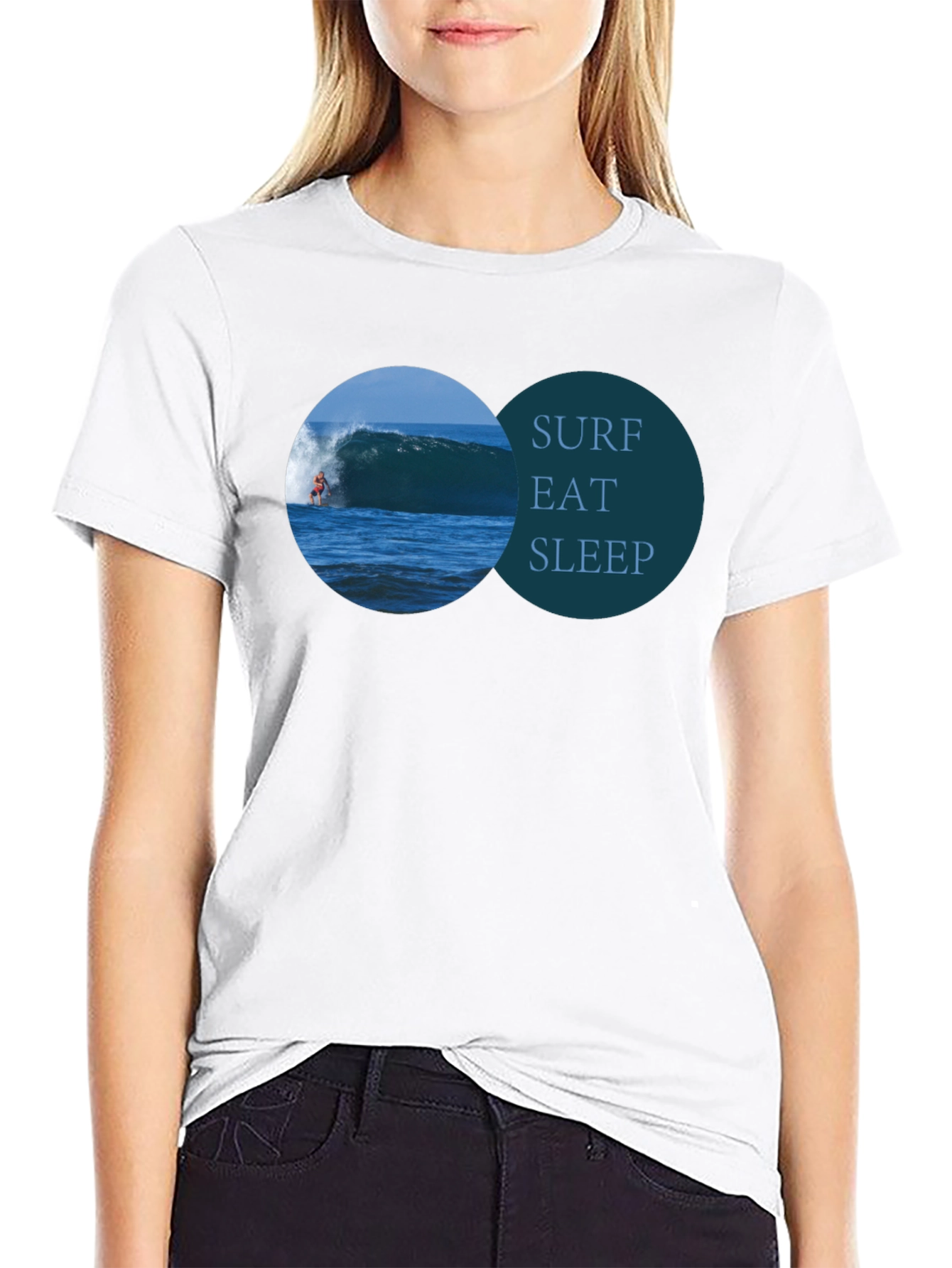 Surf Eat Sleep Black T-Shirt