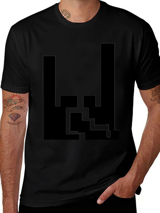 Abstract Graphic Tee - Modern Black T-Shirt
