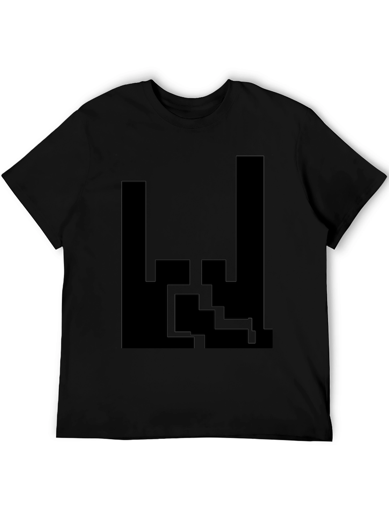 Abstract Graphic Tee - Modern Black T-Shirt
