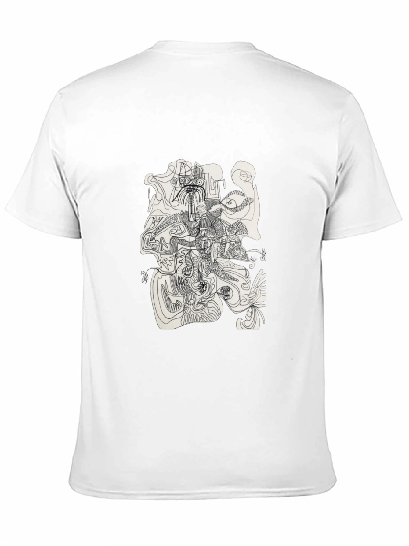 Abstract Line Art Graphic Tee - Modern Black T-Shirt
