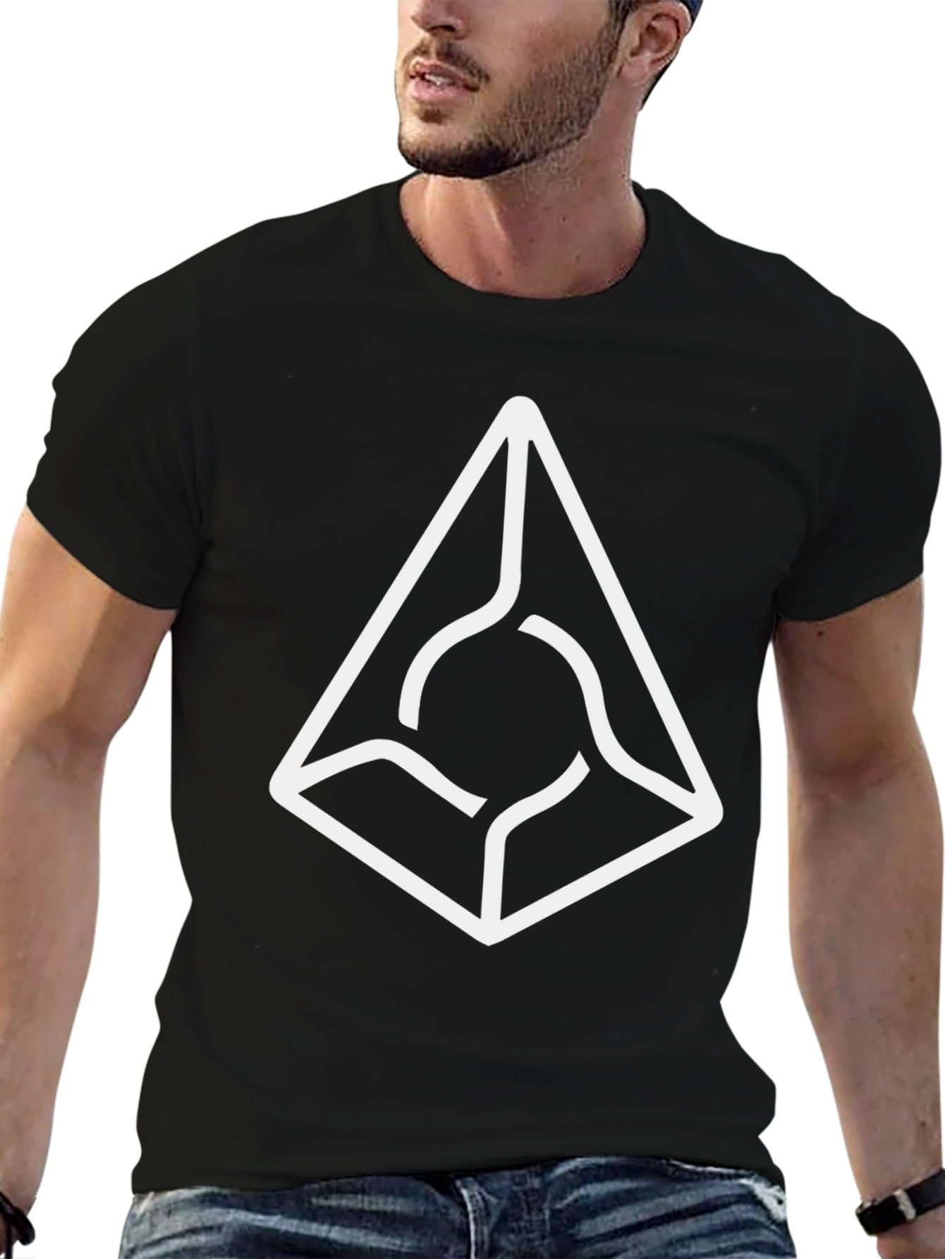 Abstract Graphic Black Tee